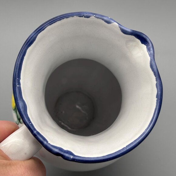 Vintage Himark Portugal Terracotta Pitcher Signed Celina with Hand-Painted Grape - Picture 7 of 10